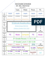 3a Third Grade Schedule