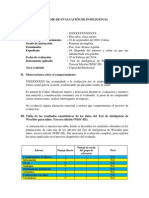 Informe de Evaluación de Inteligencia Wisc-III