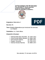 Aplicaciones de Deribadas Con Modelos Matematicos para Ing.