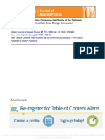 Theoretical Considerations Governing The Choice of The Optimum Semiconductor For Photovoltaic Solar Energy Conversion