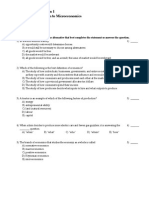 Sample Questions For Exam 1 Econ 101 (004) - Introduction To Microeconomics Department of Economics University of Waterloo Fall 2009