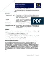 BCU - Accommodation Allocation Policy 2014-15