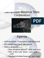 Dividend Policy Case (Gainesboro Machine Tools) - Session 2-Group 8