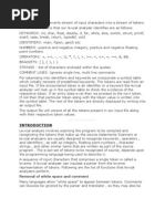 Lexical Analysis