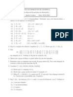 Exercícios de Álgebra