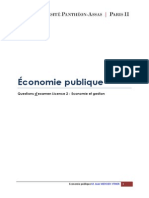 Economie Publique. Questions Examen