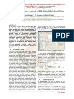 Performance Analysis of FIR Digital High Pass Filters