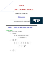 Ejercicios Resueltos Productos y Cocientes Notables