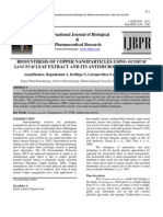 BIOSYNTHESIS OF COPPER NANOPARTICLES USING OCIMUM SANCTUM LEAF EXTRACT AND ITS ANTIMICROBIAL PROPERTYAnuj Paper