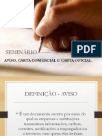 Seminário - Aviso, Carta Comercial e Carta Oficial