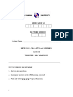 Malaysia Studies MCQ