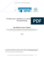 Álvarez (2009), Evaluar para Contribuir Al Aprendizaje Autorregulado.