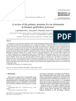 A Review of The Primary Measures For Tar Elimination in Biomass Gasification Processes