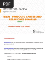 5ta Sesión - Producto Cartesiano, Relaciones Binarias, Ecuación de La Recta