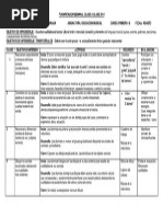 Planificacion Semanal Clase A Clase Musica 2014