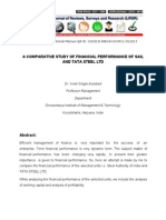 A Comparative Study of Financial Performance of Sail and Tata Steel LTD