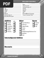 WWE Know Your Role Character Sheet