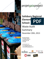 Salisbury Regional Elementary School - Waste Audit Summary of November 20th 2013