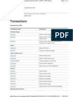 Transactions: Transaction Code Description Number Ranges