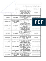 Test Calendar For The Month of May 2014: Centre Available Dates Address Time Slots