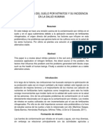 Contaminación Del Suelo Por Nitratos y Su Incidencia en La Salud Humana