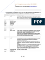 VETASSESS General Occupation List