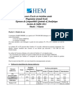 Concours HEM 3eme Annee Epreuve de Comptabilite Session Juillet 2011