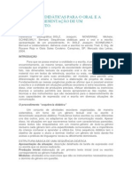 Sequências Didáticas para o Oral e A Escrita