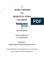 A Project Report ON Hindustan Times Go-Green: BY Swati Purwar