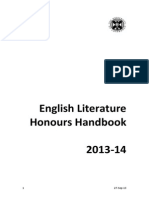 English Literature Honours Handbook 2013-14