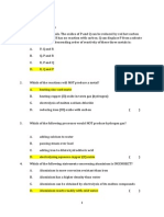 Answers For Metal Reactivity Series