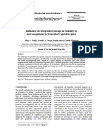 Influence of Refrigerated Storage On Viability of Microorganisms in Fermented Vegetables Juice