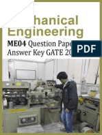 GATE 2014 Question Paper - Mechanical Engineering ME04 & Answer Key