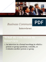 Business Communication: Interviews