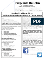 Bridgeside Bulletin: Sunday 22nd June, 2014 The Most Holy Body and Blood of Christ, Year A