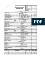 Mechanical Data Sheet Pressure Vessel: General