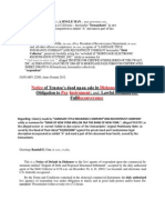 Notice of Default Discharge of Obligation Demand For Reconveyance To Donna Carpenter For First American Title Interlachen LN