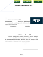 Notice of Default On Promissory Note: (Year)