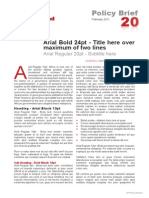 Policy Brief: Arial Bold 24pt - Title Here Over Maximum of Two Lines