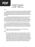 Traders Royal Bank vs. Court of Appeals G.R. No. 114299 September 24, 1999 Capay Et. Al vs. Santos Et. Al G.R. No. 118862 September 24, 1999