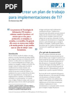 Como Crear Un Plan de Trabajo para Implementar TI