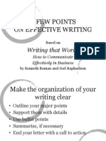 A Few Points On Effective Writing