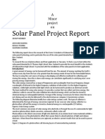 Solar Panel Project Report: A Minor Project On