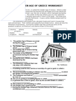 The Golden Age of Greece Worksheet