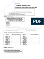 Chemical Formulae and Equations: A Relative Atomic Mass (Ram) and Relative Molecular Mass (RMM)