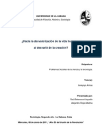 ¿Hacia La Desvalorización de La Vida Humana o Al Desvario de La Creación