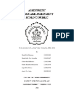 Assignment Language Assessment Scoring Rubric: To Be Presented To A.A.Gede Yudha Paramartha, S.PD., M.PD