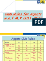 Club Rules For Agents W.E.F M.Y 2011-2012