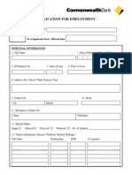 Application Form For Employment