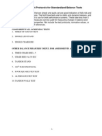 Assessment Protocols For Standardized Balance Tests Modified